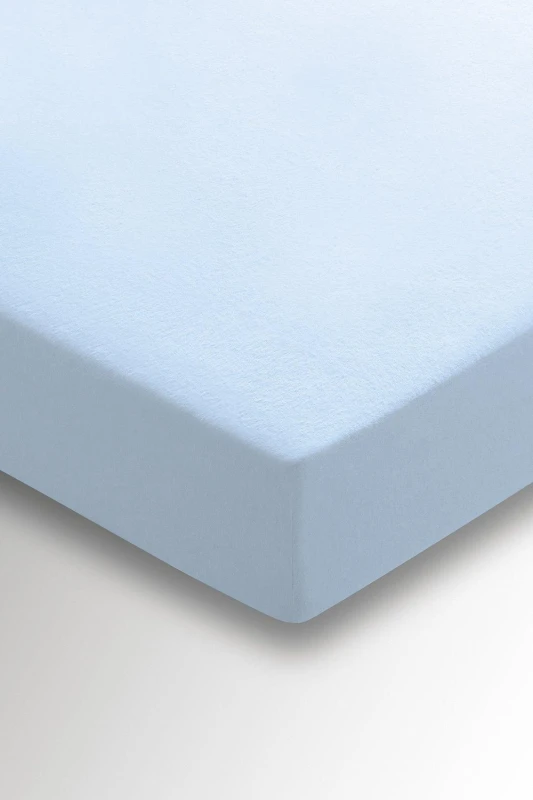 Image of Helena Springfield Helena Springfield 'Hs Brushed Cotton' Fitted Sheet in Blue Size: Double Fitted Blue Double Fitted Unisex 5016709683173