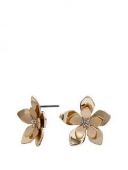 Image of Mood Gold Plated Cream Pearl Flower Stud Earring