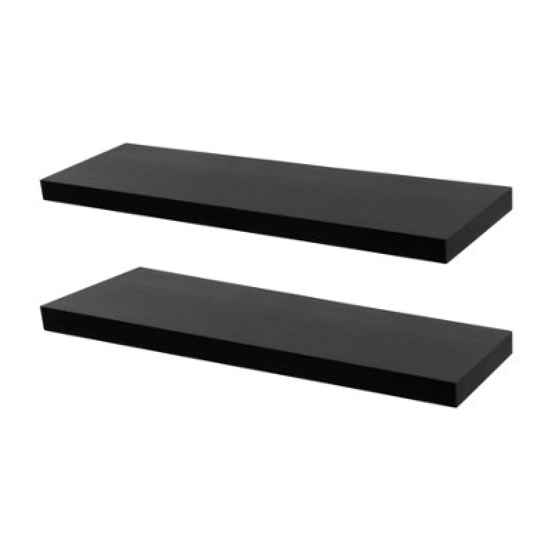 Image of Harbour Housewares 100Cm Floating Wall Shelves- Black - Photo Gallery Bookshelf Wall Shelves For Storage & Display - Set Of 2