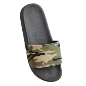 image of Sand Rocks Mens Camo Sliders (10 UK) (Khaki)