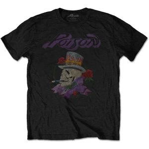 Image of Poison - Smoking Skull Unisex Large T-Shirt - Black