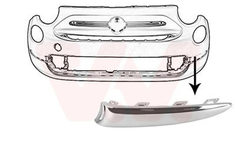 Image of VAN WEZEL Bumper cover VAN WEZEL 1614581
