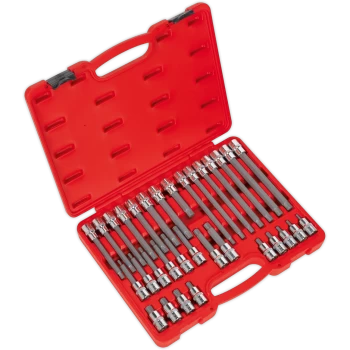 Image of Sealey 32 Piece 1/2" Drive Ribe Socket Bit Set 1/2"
