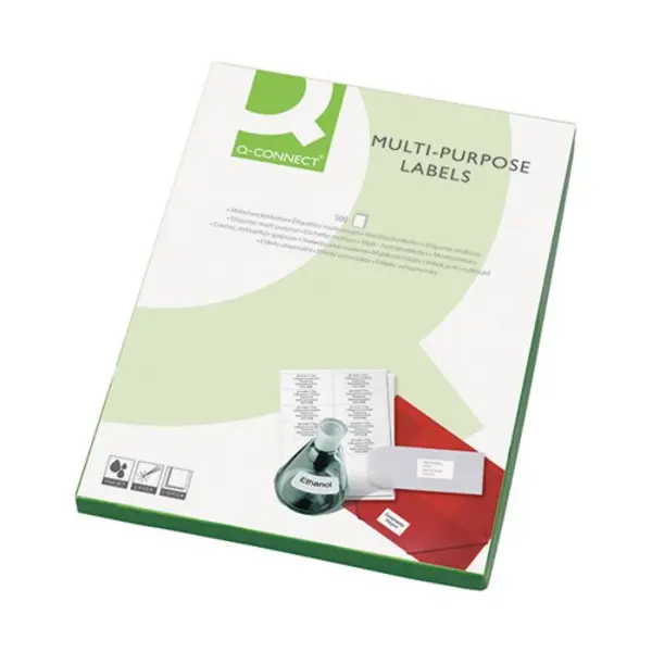 Image of Q-Connect Multipurpose Labels 99.1x38.1mm 14 Per Sheet White (Pack of 7000) KF02248