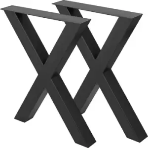 Image of Metal Table Legs 28.3 x 23.6 Inch Black Table Legs Premium steel table legs with X-frame style Steel Bench Legs Country Style Table Legs Furniture