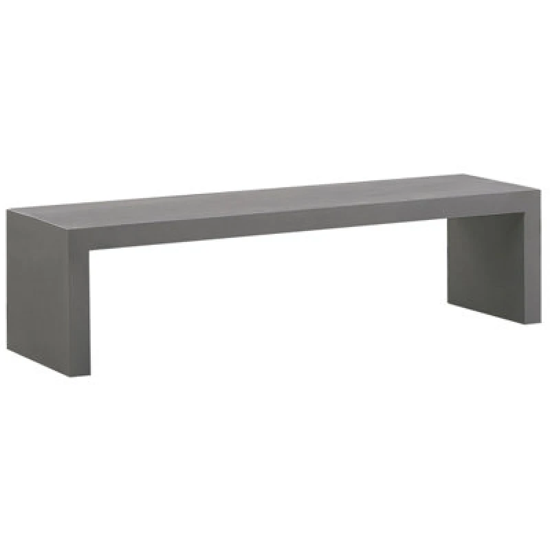 Image of BELIANI Beliani - Outdoor Concrete Bench Grey Steel Frame Rectangular Taranto 216100