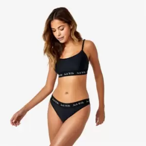 Image of Jack Wills Classic Taped Scoop Bikini Top - Black