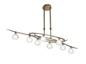 Image of Loop Telescopic 8 Light G9 ECO Line, Antique Brass