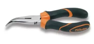 Image of Beta Tools 1168BM Long Knurled Bent Needle Nose Pliers Bi-Material 160mm