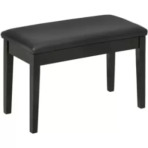 image of Homcom - Classic Piano Bench Stool, pu Leather Padded Keyboard Seat Black - Black