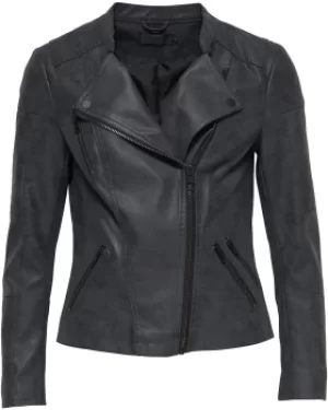 Image of Only Ava Faux Leather Biker Imitation Leather Jacket black