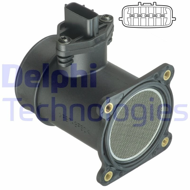 Image of DELPHI AF10373-12B1 Mass air flow sensor with housing Air Mass Sensor (3926)