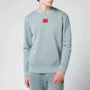 Image of Hugo Boss Duragol Red Patch Logo Sweatshirt Pastel Blue Size S Men