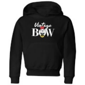 Image of Disney Minnie Mouse Vintage Bow Kids Hoodie - Black - 11-12 Years