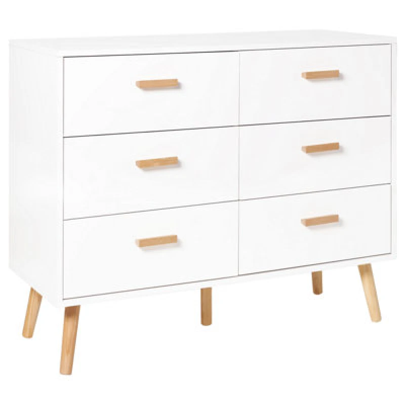 Image of Beliani 6 Drawer Chest Newark White