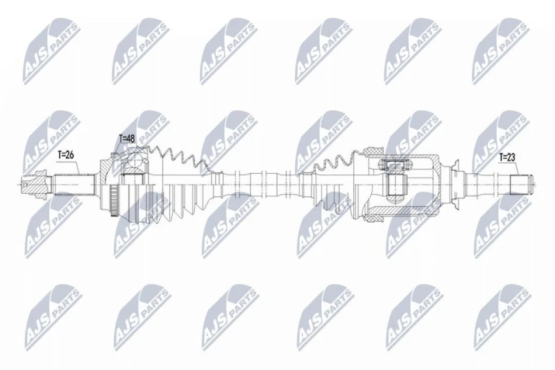 Image of NTY NPW-TY-195 Drive shaft Automatic Transmission, Front Axle Right Drive Shaft (13)