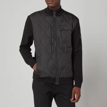 Image of Barbour International Mens Slipstream Quilt Knit Jacket - Black - XL