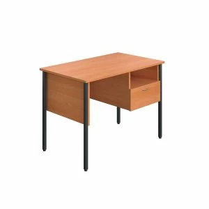 Image of TC Office Eco 4 Leg Homework Desk with Drawer 100cm, Beech