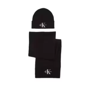 Image of Calvin Klein Jeans Gifting Logo Beanie/Scarf - Black