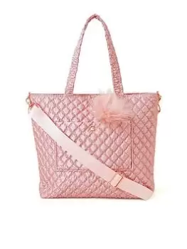 Monsoon Girls Shimmer Quilted Tote Bag - Pink