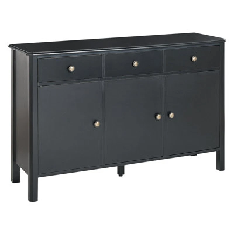 Image of Beliani 3 Door Sideboard Olate Black