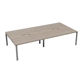 Image of CB 4 Person Bench 1200 x 800 - Grey Oak Top and Silver Legs