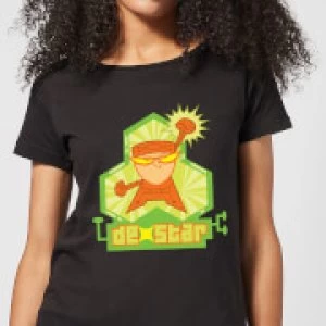 image of Dexters Lab DexStar Hero Womens T-Shirt - Black