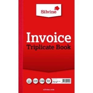 Image of Silvine Triplicate Invoice Book 210x127mm Pack of 6 619