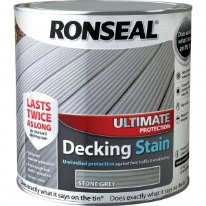 image of Ronseal Ultimate Protection Decking Stain Stone Grey 2.5l