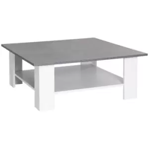 Image of 2 Tier Vintage Coffee Table Square Side End Desk Shelf Indoor