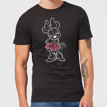 Image of Disney Mini Mouse Line Art Mens T-Shirt - Black - 3XL - Black