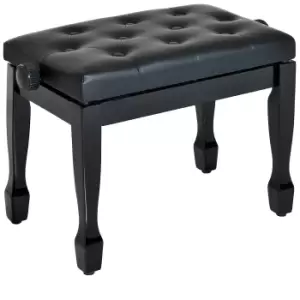 Image of HOMCOM PU Leather Upholstered Piano Stool, Height Adjustable Makeup Stool Bench Dressing Table Seat, White