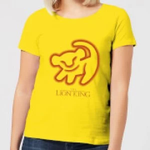 Image of Disney Lion King Cave Drawing Womens T-Shirt - Yellow - L - Yellow