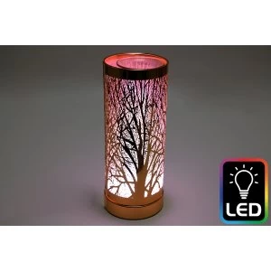 image of Woodland LED Tall Rose Gold Oil Burner (UK Plug)