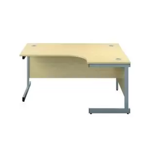 image of Jemini Radial Right Hand Cantilever Desk 1800x1200x730mm MapleSilver