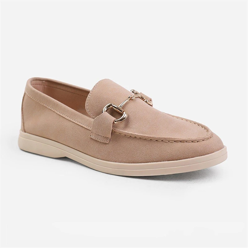 Image of Where's That From 'Aster' Wide Fit Slip On Loafer With Metal Detailing Khaki