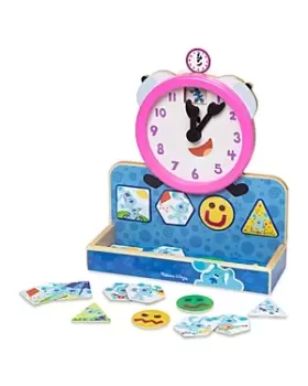 image of Melissa & Doug Blue's Clues & You Wooden Tickety Tock Magnetic Clock - Ages 3+