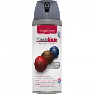 image of Plastikote Premium Matt Aerosol Spray Paint Grey 400ml