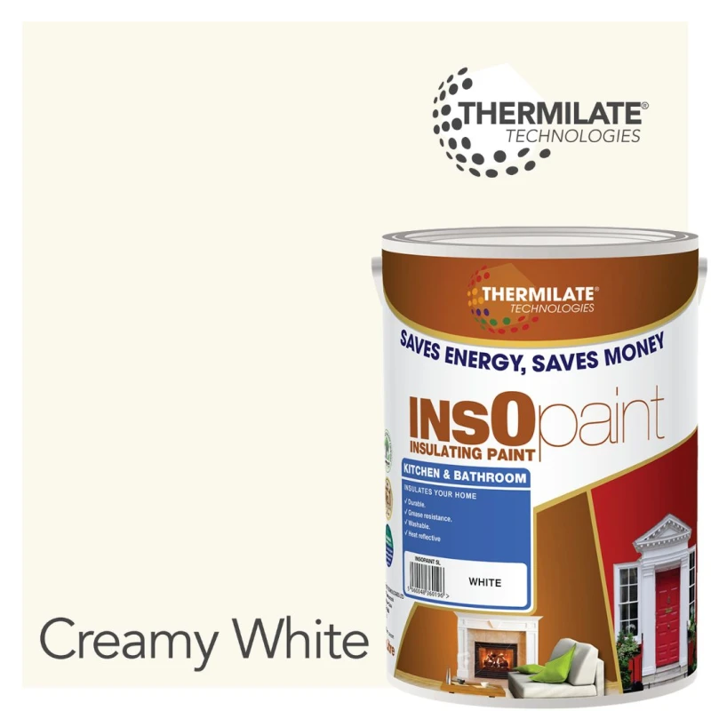 Image of THERMILATE TECHNOLOGIES Kitchen & Bathroom Paint - 5L in Creamy White Creamy White Unisex 5L