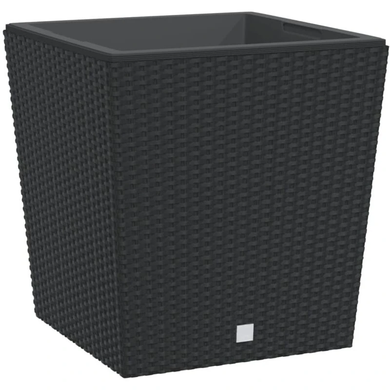 Image of vidaXL Planter w/ Removable Inner Anthracite 37 / 64 L PP Rattan, Grey 364681