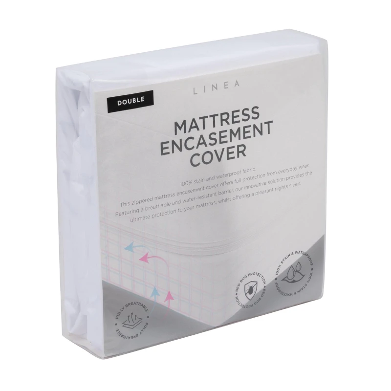 Image of Linea Double Mattress Protector - White White One Size