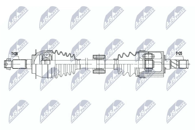 Image of NTY NPW-SU-063 Drive shaft Automatic Transmission, Front Axle Left Drive Shaft (13)