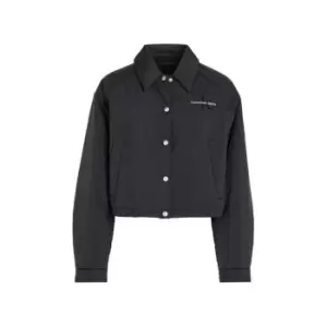 Image of Calvin Klein Jeans Cropped Coach Jacket - Black