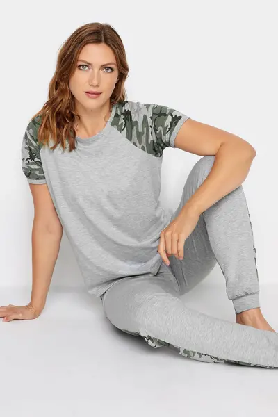 image of Long Tall Sally Tall Raglan T-Shirt Grey