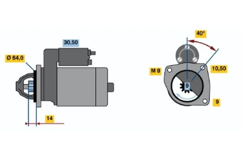 Image of Starter motor Bosch 0 986 019 291