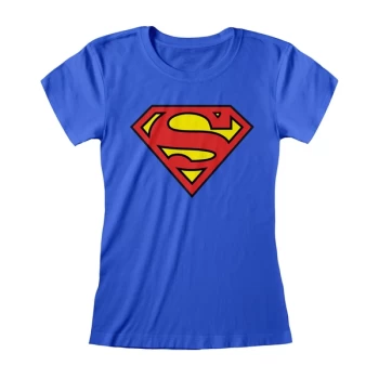 Image of DC Superman - Logo Womens Large T-Shirt - Blue