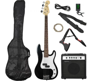 Image of ROCKET XF Series Electric Bass Guitar Bundle - Black