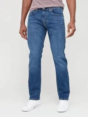 Image of Levis 502 Taper Fit Jeans, Mid Blue, Size 30, Inside Leg Regular, Men