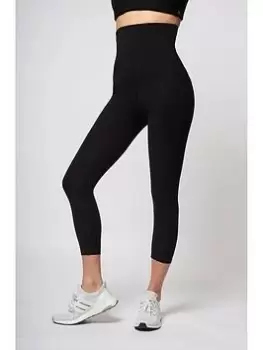Image of TLC Sport Performance High Tummy Control Extra Strong Compression Cropped Legging - Black, Size 2XL, Women