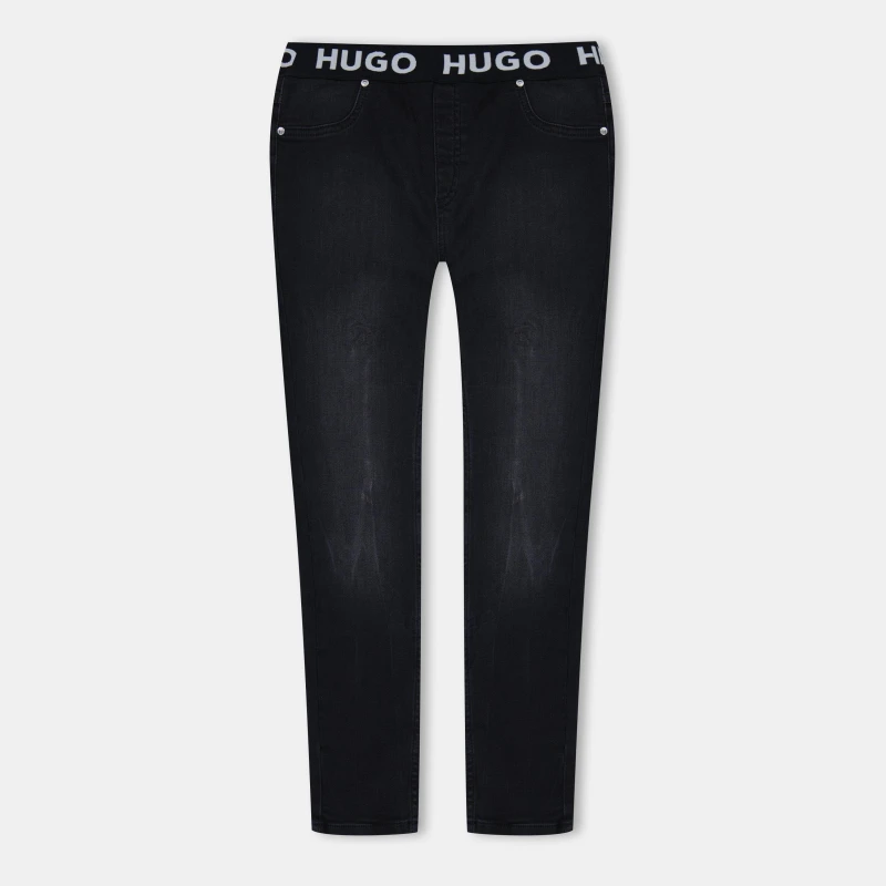 Image of HUGO Denim Leggings - Black 4 - 5 Years